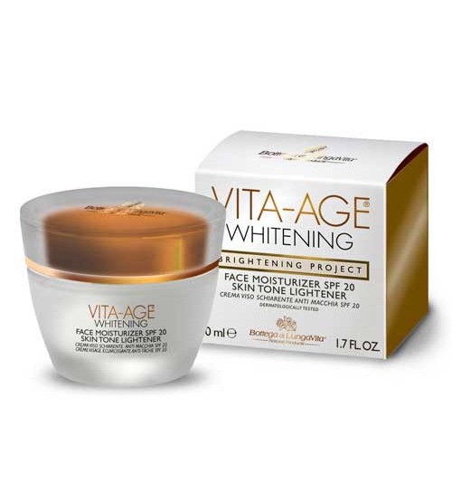 VITA-AGE WHITENING Face Moisturizer SPF20 Skin Tone Lightener - Container 50 ml jar