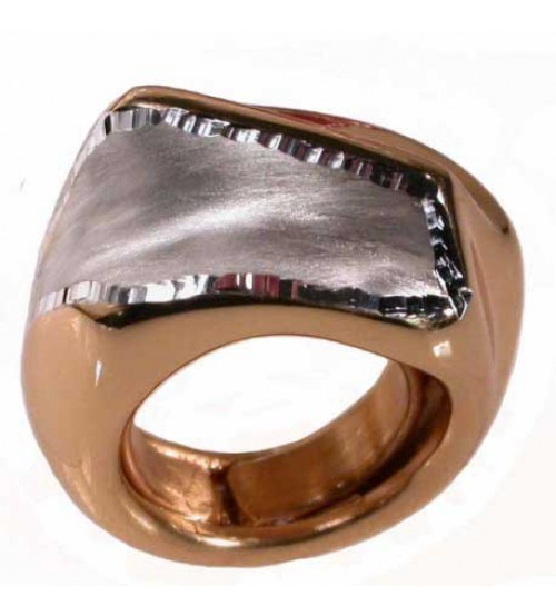 Big ring in silver gilt and diamond