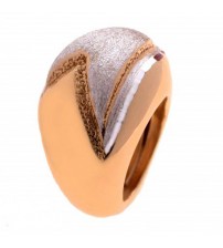 Silver ring large model gold and satin