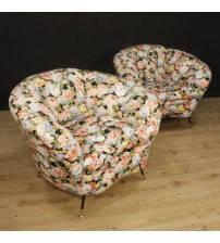 Italian design armchairs with floral fabric