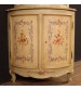 Italian lacquered and painted corner cabinet