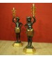 Pair of Venetian lacquered and gilded sculptures Moors candle holders